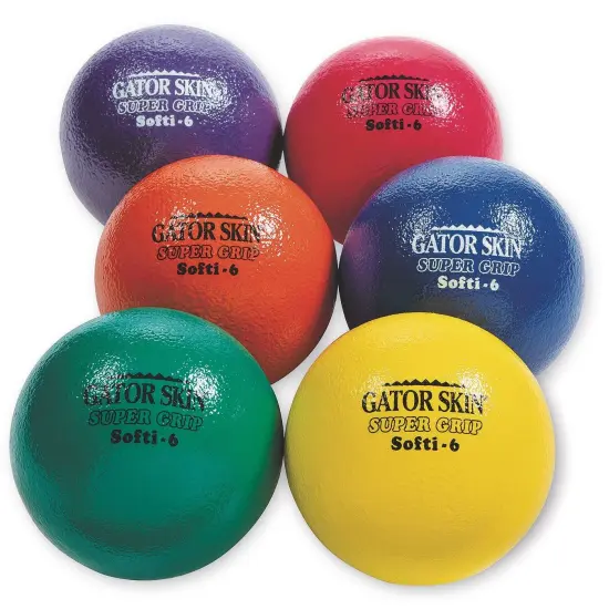 S&S Worldwide Gator Skin Super Grip Softi Balls. Includes 6 - 6" Dia. Coated Foam Balls with an Extra Tack Coating on the Outside for Superior Grip.Ideal for Dodgeball, P.E. and Rec. Activities. {2}