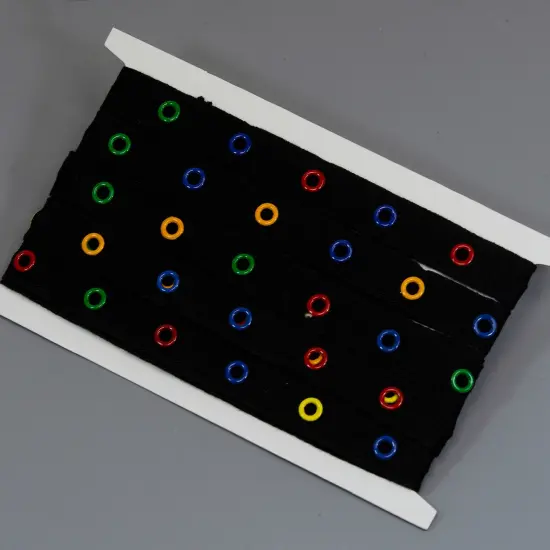 5 Yards of Othello Cotton tape with Multi Colors eyelets | 5 yard cut {3}