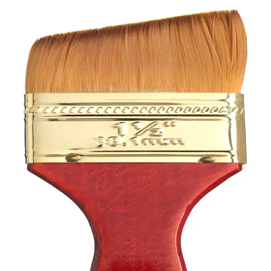 Princeton Series 4050 Heritage Synthetic Sable Brush-Short Handle Angle Flat Wash 1 1/2" {3}