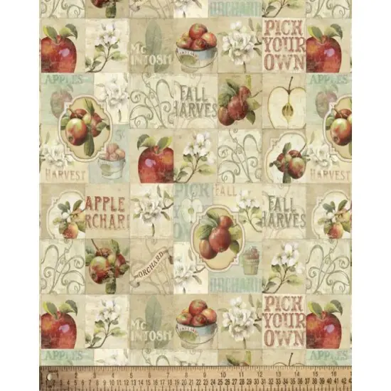 Apples Orchard Cotton Fabric | By the Yard | Sewing and Crafting | 44 inches wide {1}
