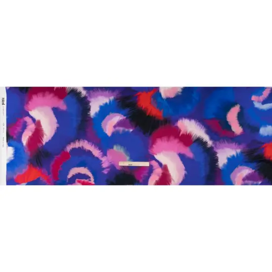 1 Yard Silk Charmeuse Painted Burst Print Italian Made Blue, Hot Pink & Red 53 Inches Width {4}