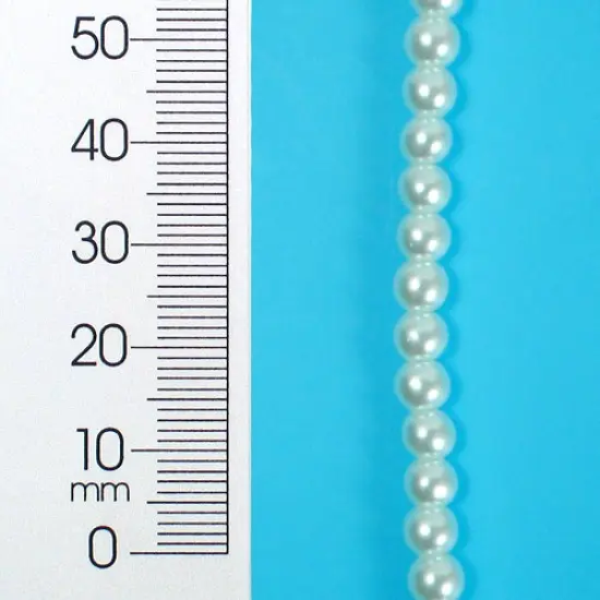 6 Packs of 4mm x 4mm Round Pearl GlassBead 8 Inch Strand Pack of 3 {1}