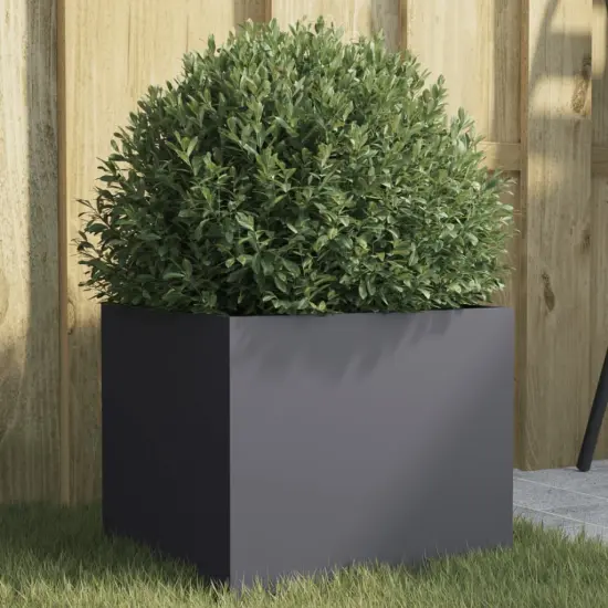 vidaXL Planter Anthracite 12.6x11.8x11.4 Cold-rolled Steel {1}
