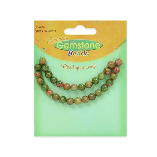 6 Packs of Unakite Beads Pack of 30 {1}