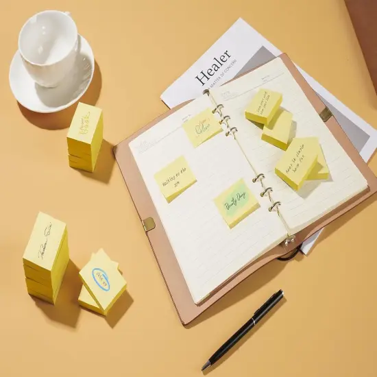 Mini Sticky Notes, 36 Pad Canary Yellow Strong Adhesive Post, Suitable for School, Home, Office, Clean Removal {5}