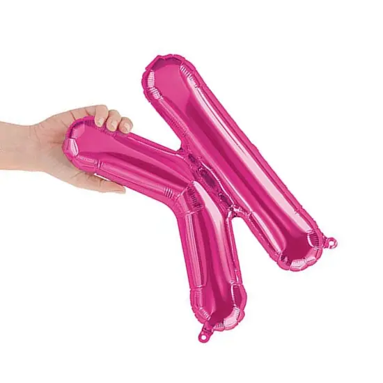 NorthStar Balloons&reg; 16 Inch Letter K Magenta Air Fill Only {3}