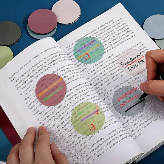 Transparent Sticky Notes, 400Pcs Morandi Cute Round Clear Sticky Tabs, Translucent Book Markers Page Flags Stickers, Bible Journaling Accessories Aesthetic Office School Study Supplies {2}