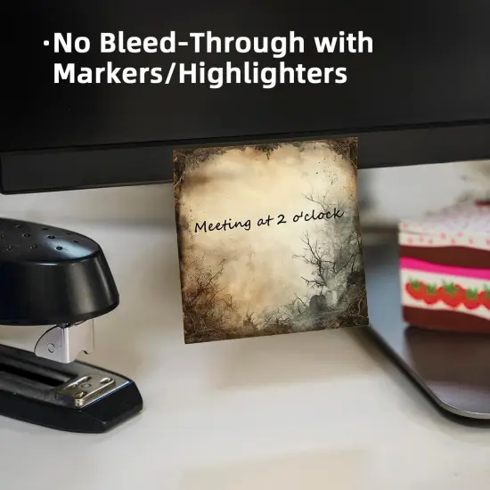 Retro 9 Pack/450 Sheets 3x3 inch Sticky Notes Set, Reusable Tearable Post it Notes and High-Adhesive Planner Notepad Desk Accessories for School, Office, and Home - Bulk Retro Stationery Gift {3}