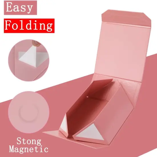 1 Pcs 6x6x3 Inch Pink Magnetic Gift Box Small Magnetic Box with Crinkle Paper Pink Small Gift Box with Shredded Paper Luxury Gift Boxes with Lids for Presents {1}