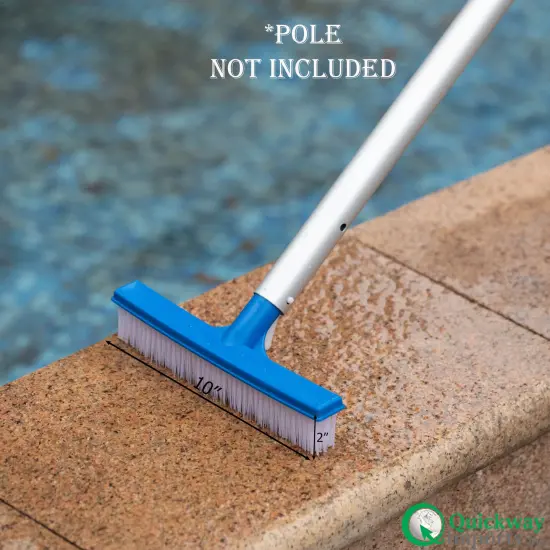 Quickway Imports 10-inch Poly Bristle Brush Head with Durable Nylon Bristles Designed to Clean Walls Floors Steps & Corners for Effective Above-Ground & Inground Swimming Pool Cleaning and Maintenance {2}