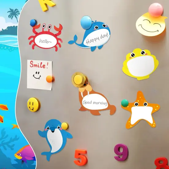 24 Pads Cute Sticky Notes Kawaii Fun Animal Sticky Notes Pads Bulk Cartoon Memo Self Adhesive for Veterinary Gift Office School Tab Animal Party Supplies(Ocean Animals) {4}