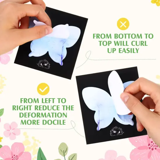 360 Pieces Sticky Notes Cute Butterfly Shaped Self-Sticky Notes Colored Watercolor Sticky Note Memo Pads for Reminders Studying School Home Family Office Supplies {2}