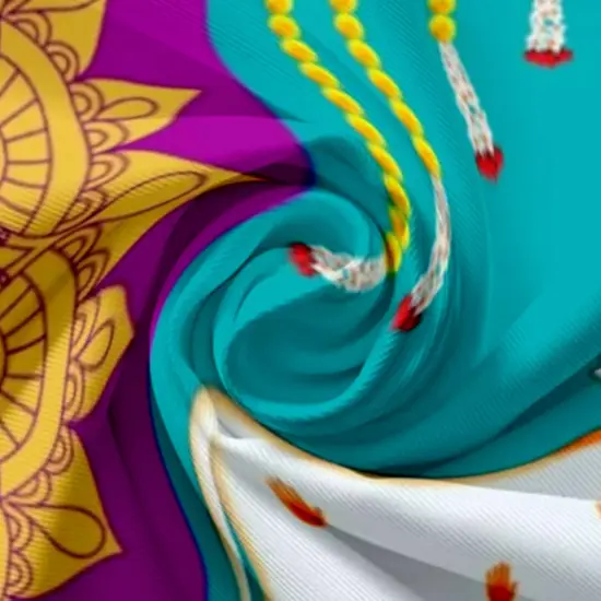 Pichwai Cow Print Backdrop 5x8 Feet Backdrop Indian Traditional Cloth Satnaryan Pooja Decor Indian Pooja Wall Decor Indian Wall Art Photo Decor Banner Decorative Cloth Wedding Favor {2}