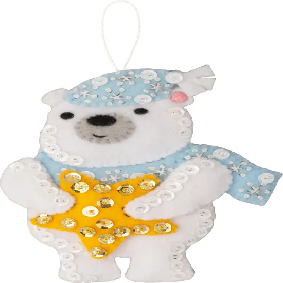 Bucilla Felt Ornaments Applique Kit Set Of 6-Polar Pals Ornaments {5}