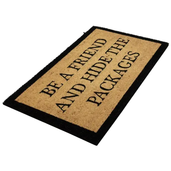 Northlight Rectangular "Hide The Packages" Doormat 30" x 18" Black {6}