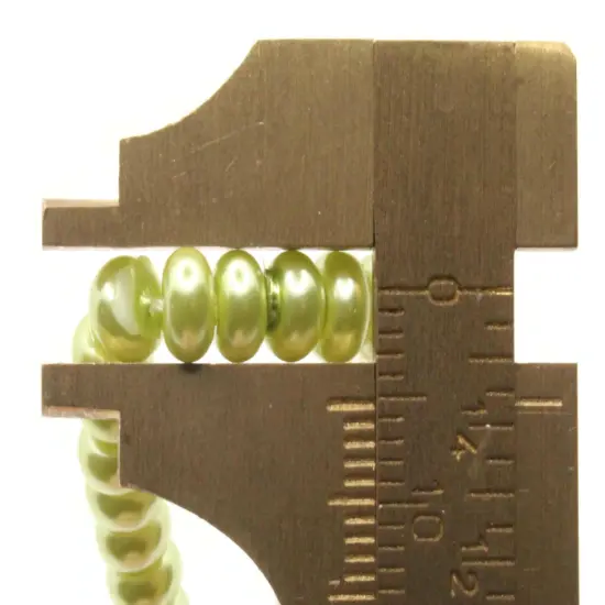 120 5mm Green Glass Pearl Rondelle Beads {4}