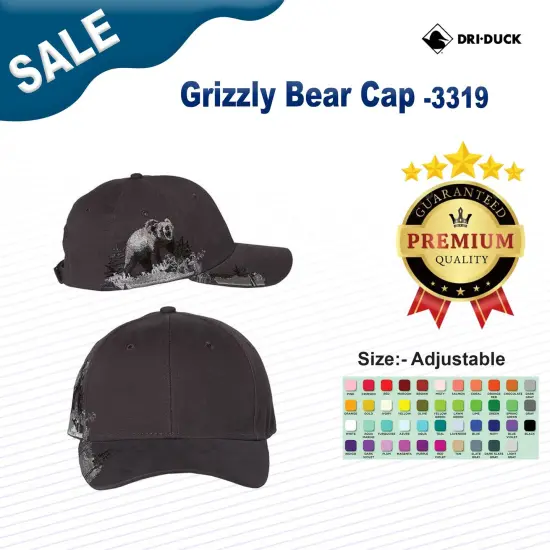 DRI DUCK&reg; Grizzly Bear Cap Charcoal {3}