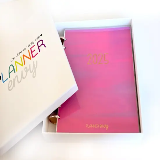 2025 Planner - Mini Horizontal Layout, Disc Bound - "Fuchsia Strokes" (#1004) {3}