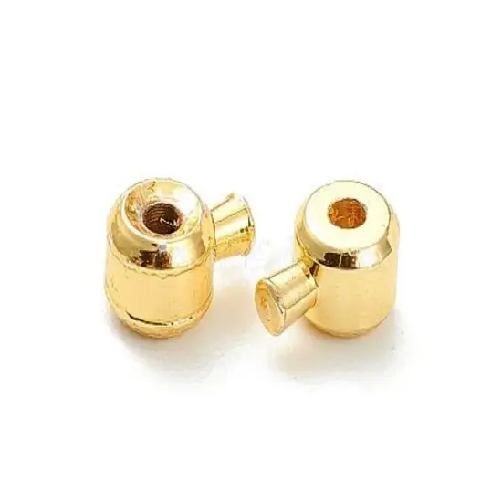*50* 14K Gold Plated Brass One Touch Crimp Stopper Beads {2}