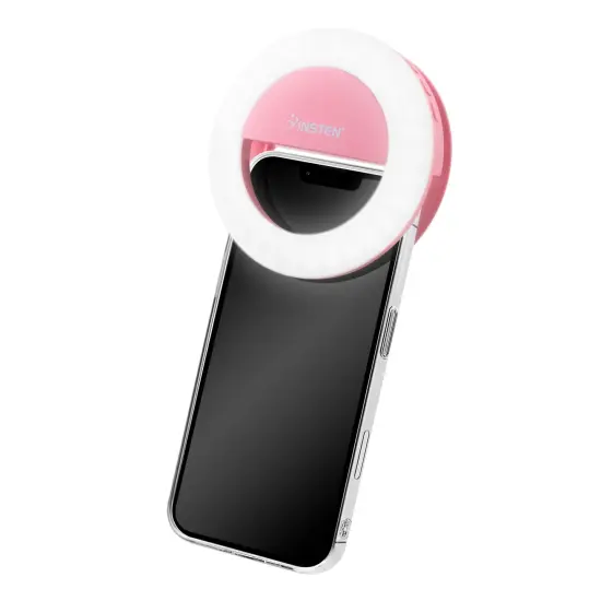 Insten Video Conference Lighting Kit For Cell Phone Laptop, LED Ring Lights Clip on, 3 Lighting Modes 4 Brightness, Pink {3}