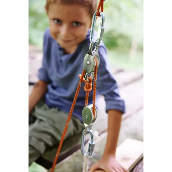 HABA Terra Kids Block and Tackle Pulley Set for Treehouses and Bunkbeds Multicolor {4}