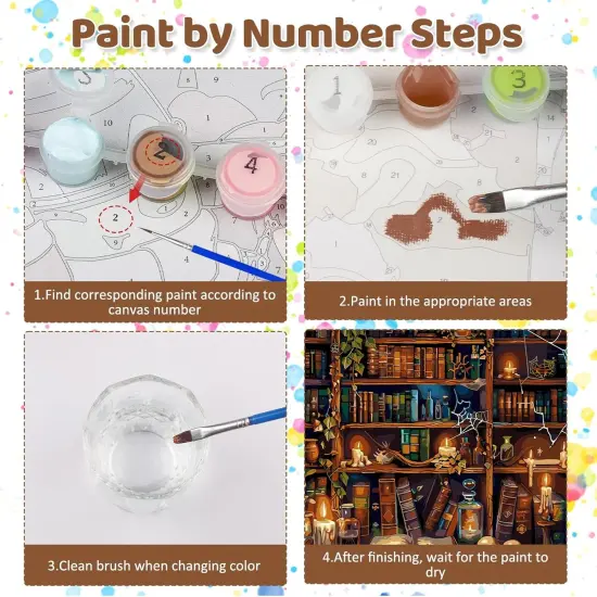 Magic Book Paint by Numbers Kit for Adults,16x20In/40&times;50cm,No Frame {5}