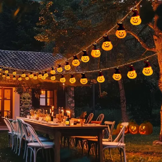Solar Pumpkin String Lights - 30 LED {5}