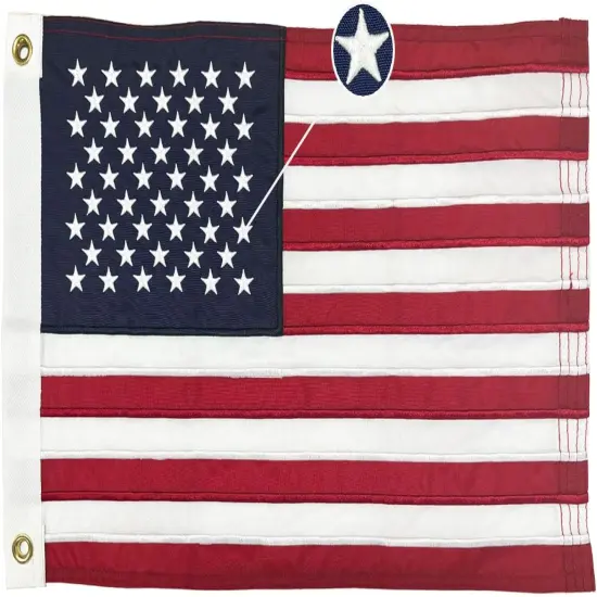 American USA Boat flag 16x24 US Flag - Heavy Duty Outdoor Unite States Flags Embroidered Stars Sewn Stripes with Brass Grommets {1}