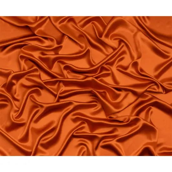 1 Yard Burnt Orange Silk Crepe Back Satin Soft Smooth Vibrant Sewing Fabric for Cocktail Dresses 44 inch Width {3}