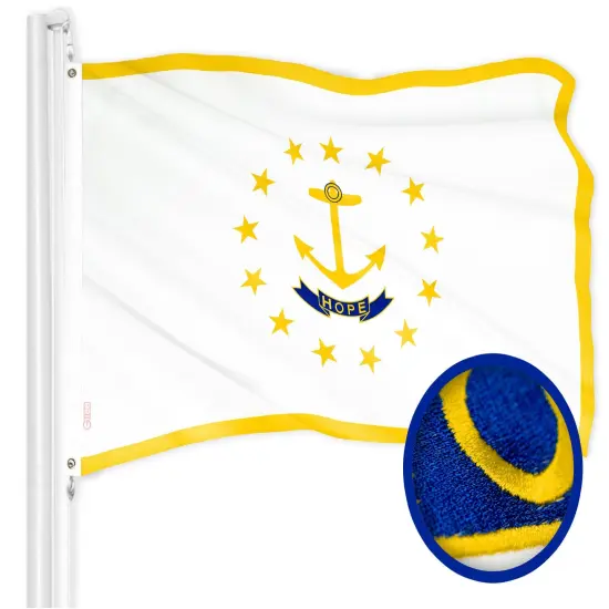 Rhode Island State Flag 300D Embroidered Polyester 3x5 Ft {1}
