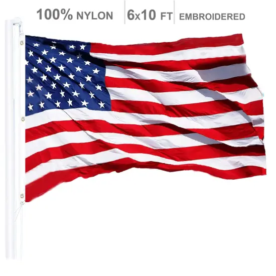 G128 American Flag Nylon Embroidered 6x10 Ft {1}