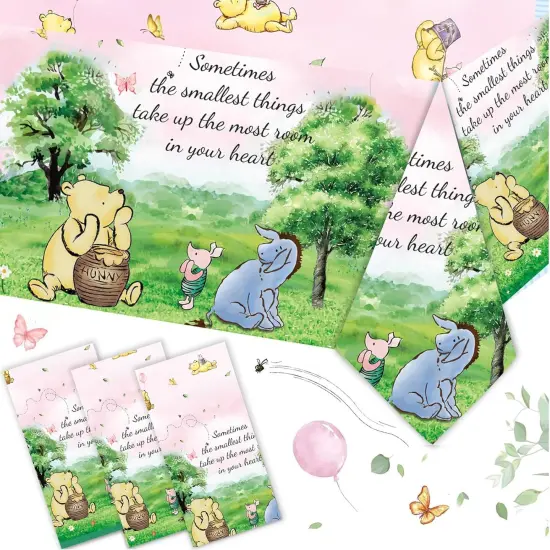 3PCS Pink Winnie Tablecloth {1}