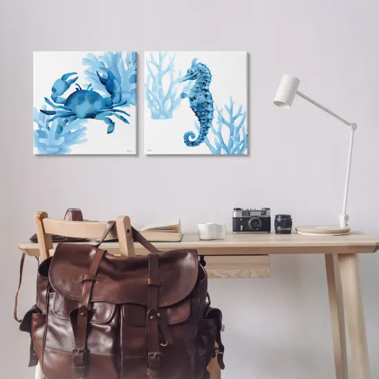Stupell Industries Crab & Seahorse Abstractions 2pc Canvas Set By Cat Thurman Designs {2}
