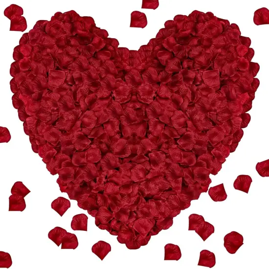 1000Pieces Artificial Flower Petals Fake Rose Petals Silk Red Rose Petals for Romantic Night {1}