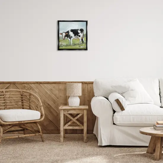 Stupell Industries Black And White Cow Floating Frame By Susan Winget {8}