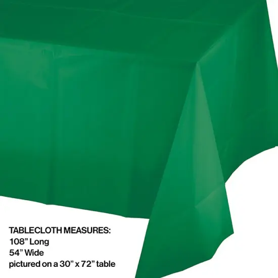 12 pc Bulk Emerald Green Plastic Table Covers 54 inch x 108 inch {2}
