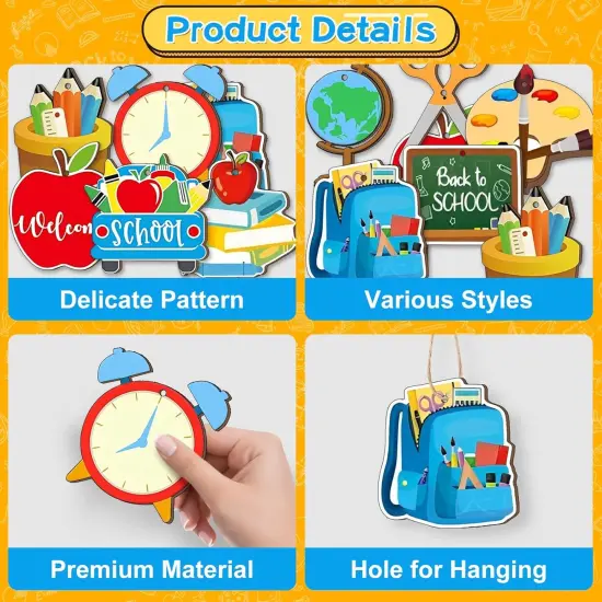 30 Pcs Back to School Wooden Ornaments {3}