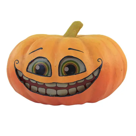 Bethany Lowe 6.75 In Smiley Jack Halloween Figurine , Lightweight Halloween Decor Vintage Style Orange {1}