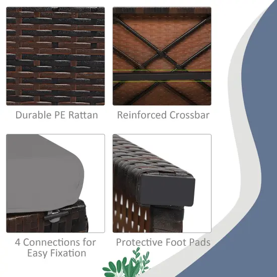 Costway 2PCS Patio Rattan Ottoman Cushioned Seat Foot Rest Furniture Turquoise\Red\White {4}