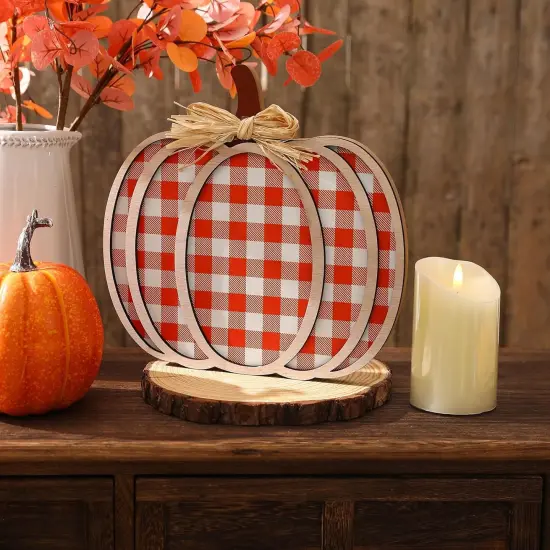 Wooden Pumpkin Sign Fall Decoration {3}