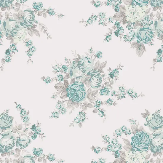 Rachel Ashwell Rose Blossom Teal Wallpaper {4}