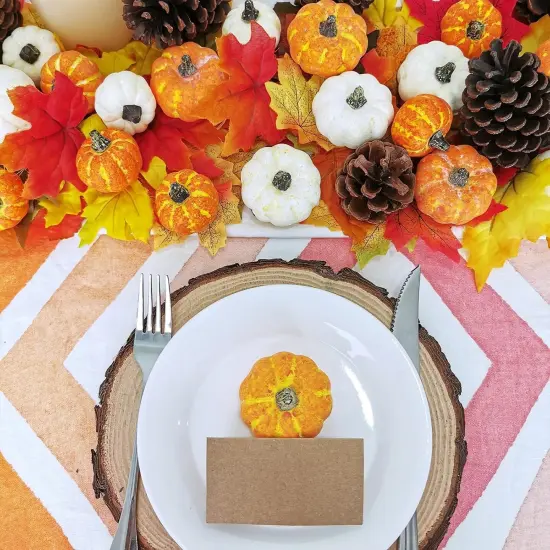 32 Pcs Assorted Mini Pumpkins Tabletop {5}