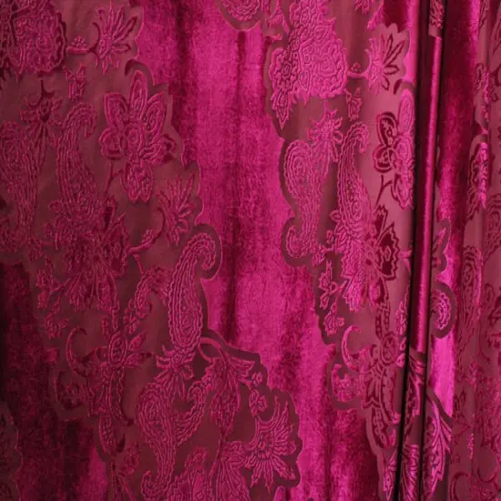 1 Yard Large Fuchsia Paisley Fabric Multipurpose {4}