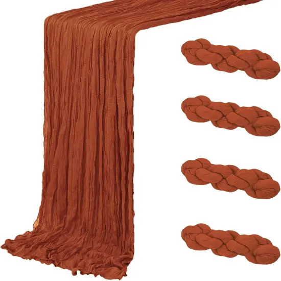 4 Pack Terracotta Cheesecloth Table Runner 20 x 120 inch {1}