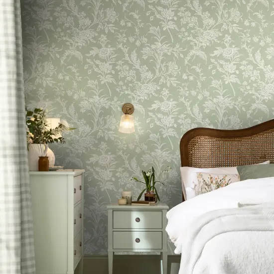 Laura Ashley Lloyd Sage Green Wallpaper {1}