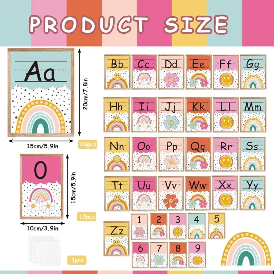 36Pcs Boho Alphabet Number Bulletin Board Set {2}