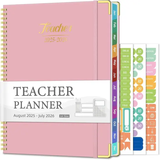 Teacher Planner 2025-2026 - 8.5" x 11" - Pink {1}