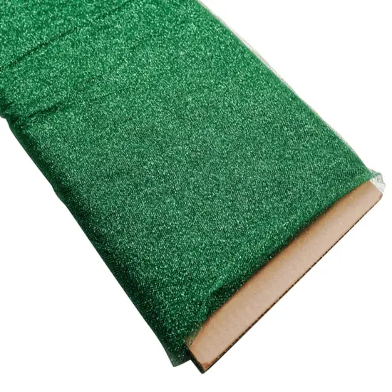 10 Yard Sparkling Glitter Tulle Fabric Bolt for Wedding Party Decoration 54 Inch Width Kelly green {3}