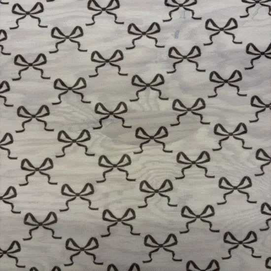 1 Yard Bow Print Mesh Fabric Multipurpose Black {1}
