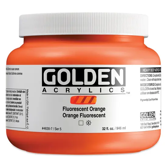 Golden Heavy Body Artist Acrylics - Primary Yellow, 32 oz Jar {2}